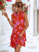 Load image into Gallery viewer, Floral Tie Neck Sleeveless Layered Dress
