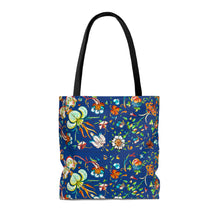 Load image into Gallery viewer, French Flower&#39;s In Blue Tote Bag
