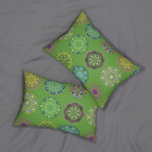 Load image into Gallery viewer, Colorful Arabesque Patterned Lumbar Pillow in Green
