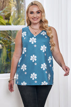 Load image into Gallery viewer, Plus Size Printed V-Neck Tank
