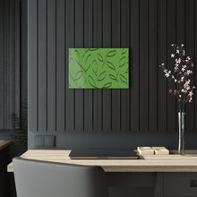 Load image into Gallery viewer, Leaf Doodle On Bright Green Acrylic Print
