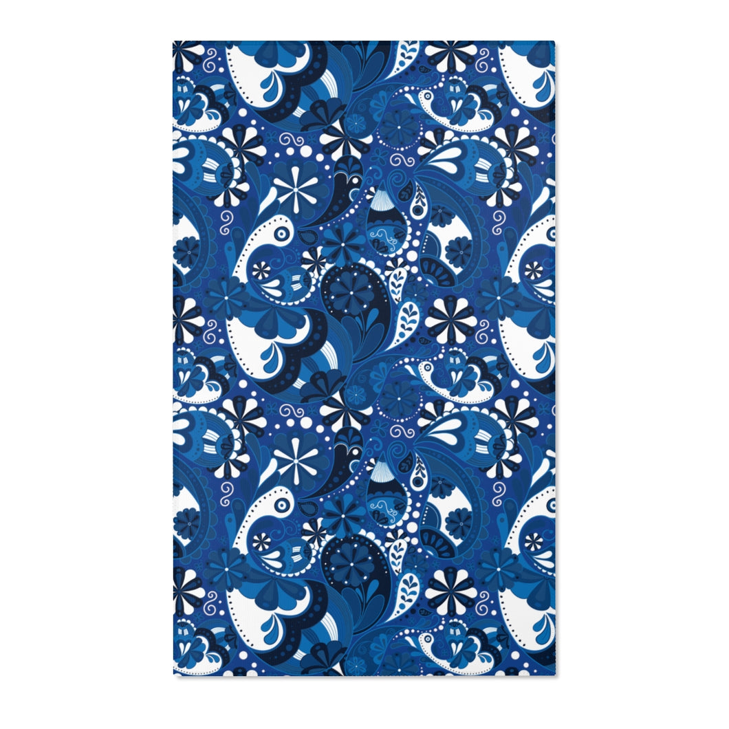 Blue Paisley Area Rug