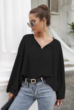 Load image into Gallery viewer, Tie Neck Balloon Sleeve Blouse
