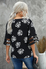 Load image into Gallery viewer, Botanical Print V-Neck Puff Sleeve Blouse
