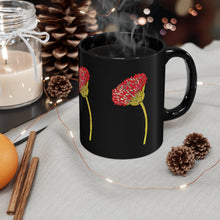 Load image into Gallery viewer, Pink Flower 11oz Black Mug
