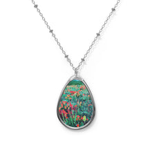 Load image into Gallery viewer, Spring Flowers Oval Necklace- Art by Irene Kipreos Brooks
