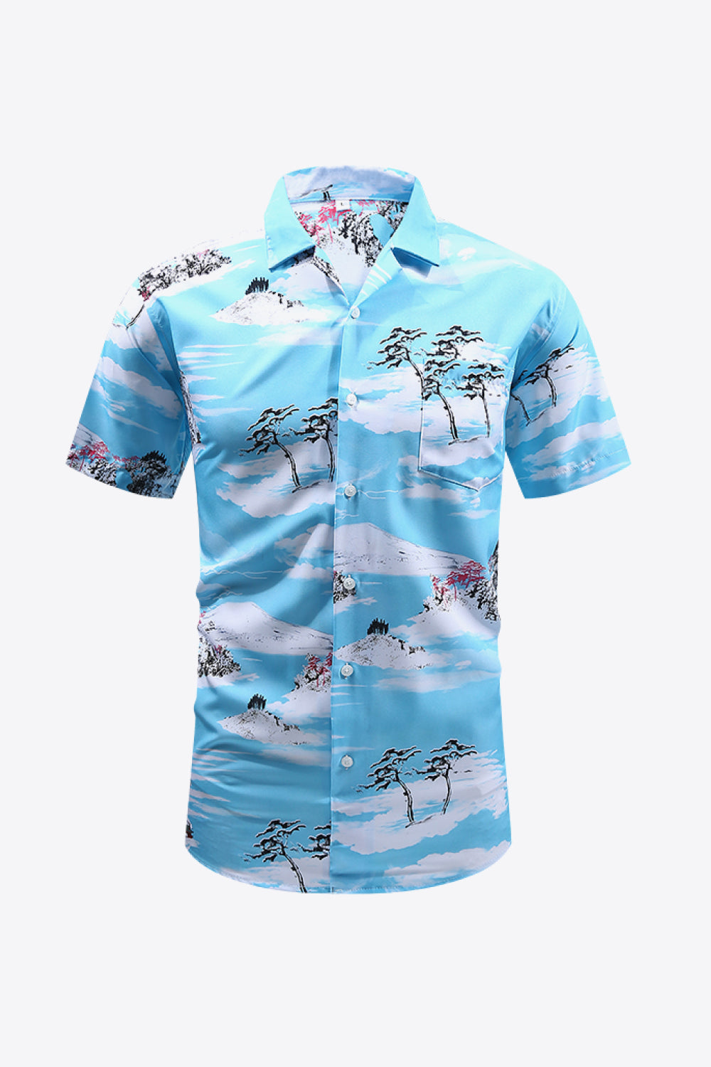 Blue Tropics Button-Up Beach Shirt