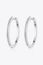 Load image into Gallery viewer, Rhodium-Plated Moissanite Hoop Earrings
