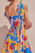 Load image into Gallery viewer, Floral Tie Shoulder Smocked Tiered Dress
