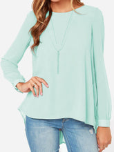 Load image into Gallery viewer, Full Size Round Neck Back Pleated Blouse
