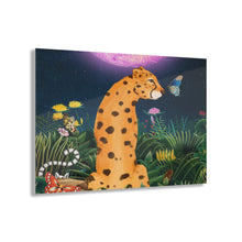 Load image into Gallery viewer, Cheetah Under A Pink Moon Acrylic Print
