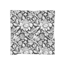 Load image into Gallery viewer, Black and White Floral Poly Scarf
