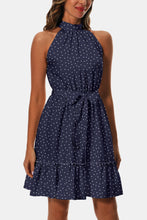 Load image into Gallery viewer, Printed Tie Waist Frill Trim Dress
