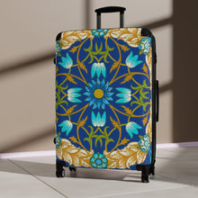 Load image into Gallery viewer, Floral Design Suitcases in Navy
