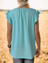 Load image into Gallery viewer, Ruffled Notched Cap Sleeve Tank
