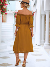 Load image into Gallery viewer, Frilled Off-Shoulder Flounce Sleeve Dress
