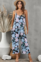 Load image into Gallery viewer, Botanical Print Spaghetti Strap Cropped Jumpsuit
