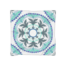 Load image into Gallery viewer, Shades of Blue on White Poly Scarf
