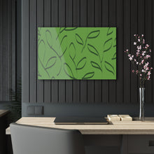 Load image into Gallery viewer, Leaf Doodle On Bright Green Acrylic Print
