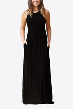 Load image into Gallery viewer, Round Neck Sleeveless Dress with Pockets
