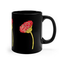 Load image into Gallery viewer, Pink Flower 11oz Black Mug
