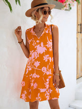 Load image into Gallery viewer, Floral Tie Neck Sleeveless Layered Dress
