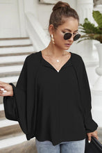 Load image into Gallery viewer, Tie Neck Balloon Sleeve Blouse
