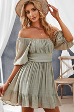 Load image into Gallery viewer, Tie-Back Ruffled Hem Square Neck Mini Dress
